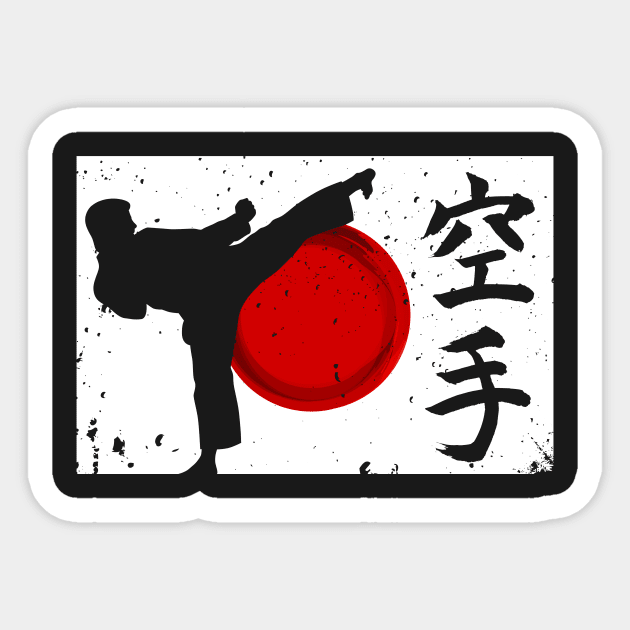 Japanese Karate Shirt High Kick Sticker by ThreadsMonkey